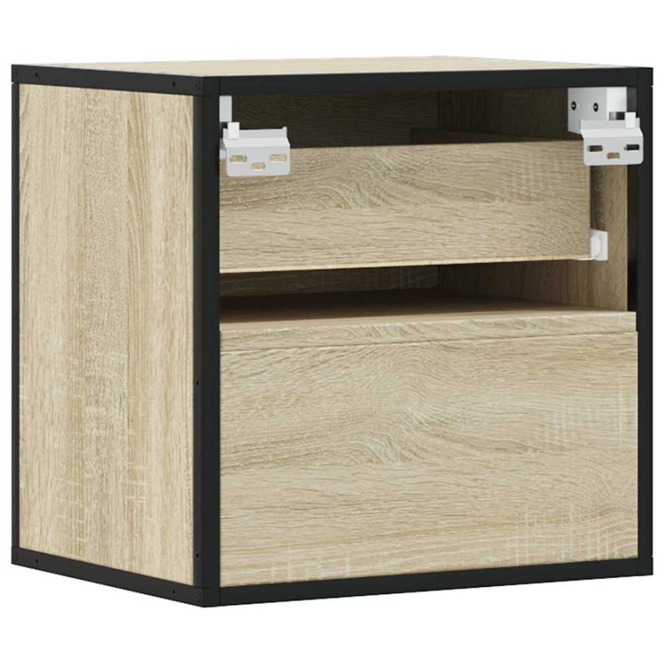 Mesitas de noche de pared 2 unidades roble Sonoma 40x31x39,5