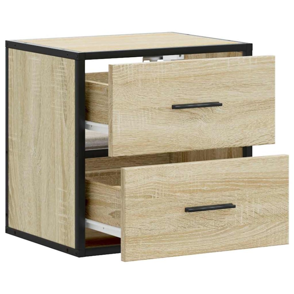 Mesitas de noche de pared 2 unidades roble Sonoma 40x31x39,5