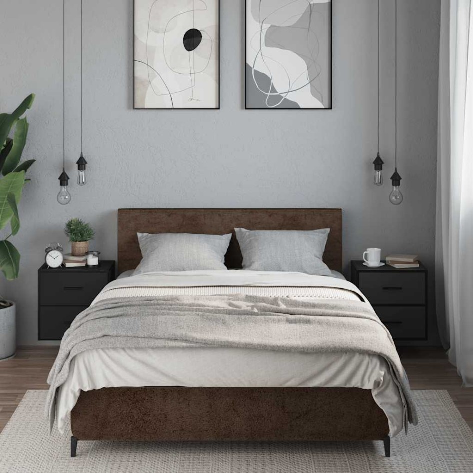 Mesitas de noche de pared 2 unidades negra 40x31x39,5