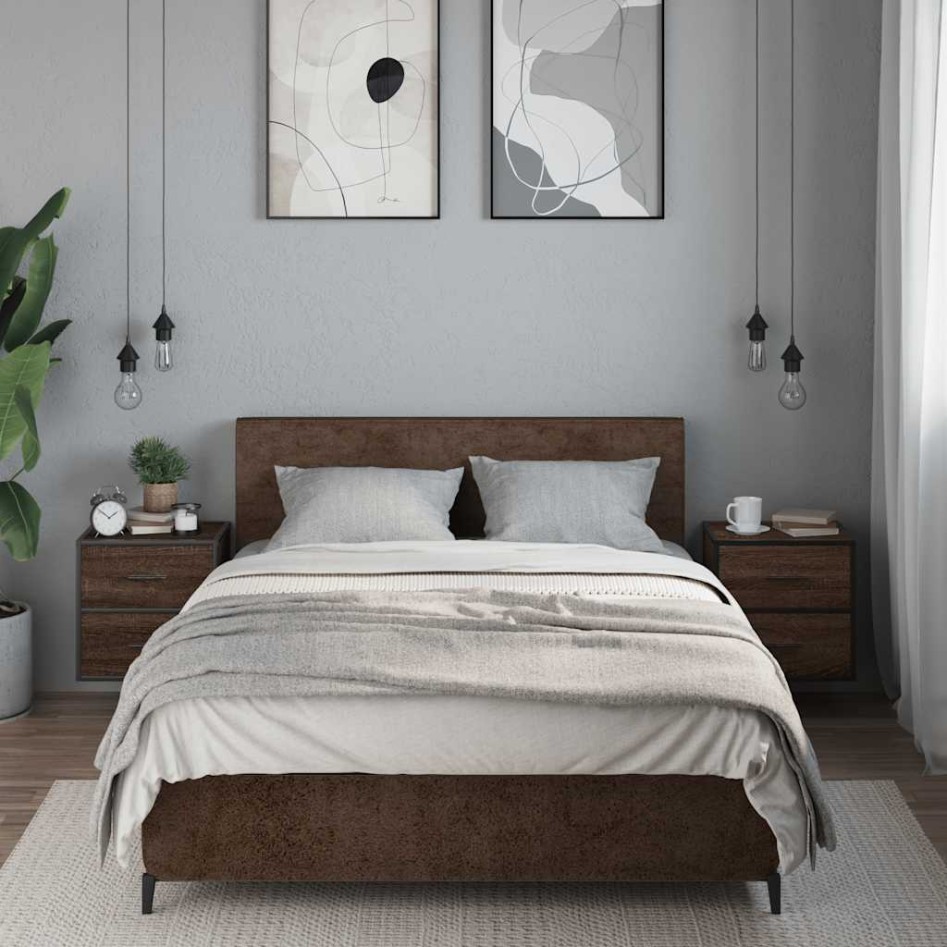 Mesitas de noche pared 2 uds color roble marrón 40x31x39,5