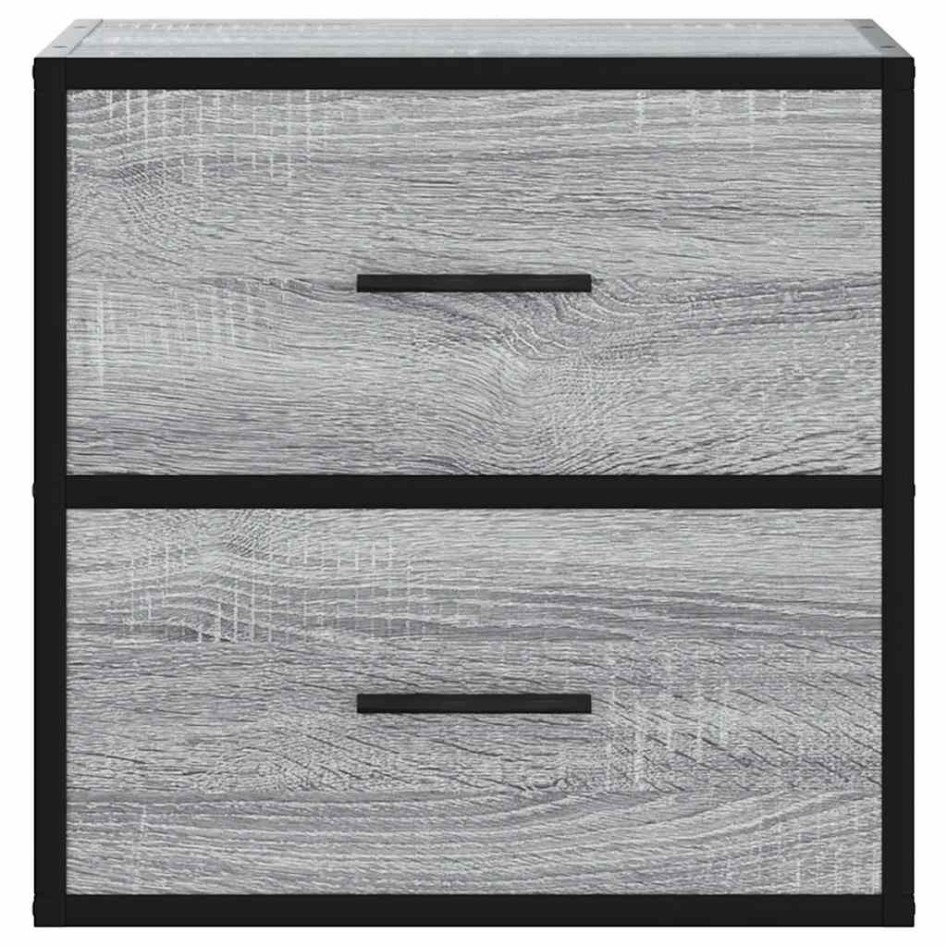 Mesitas de noche de pared 2 unidades gris sonoma 40x31x39,5