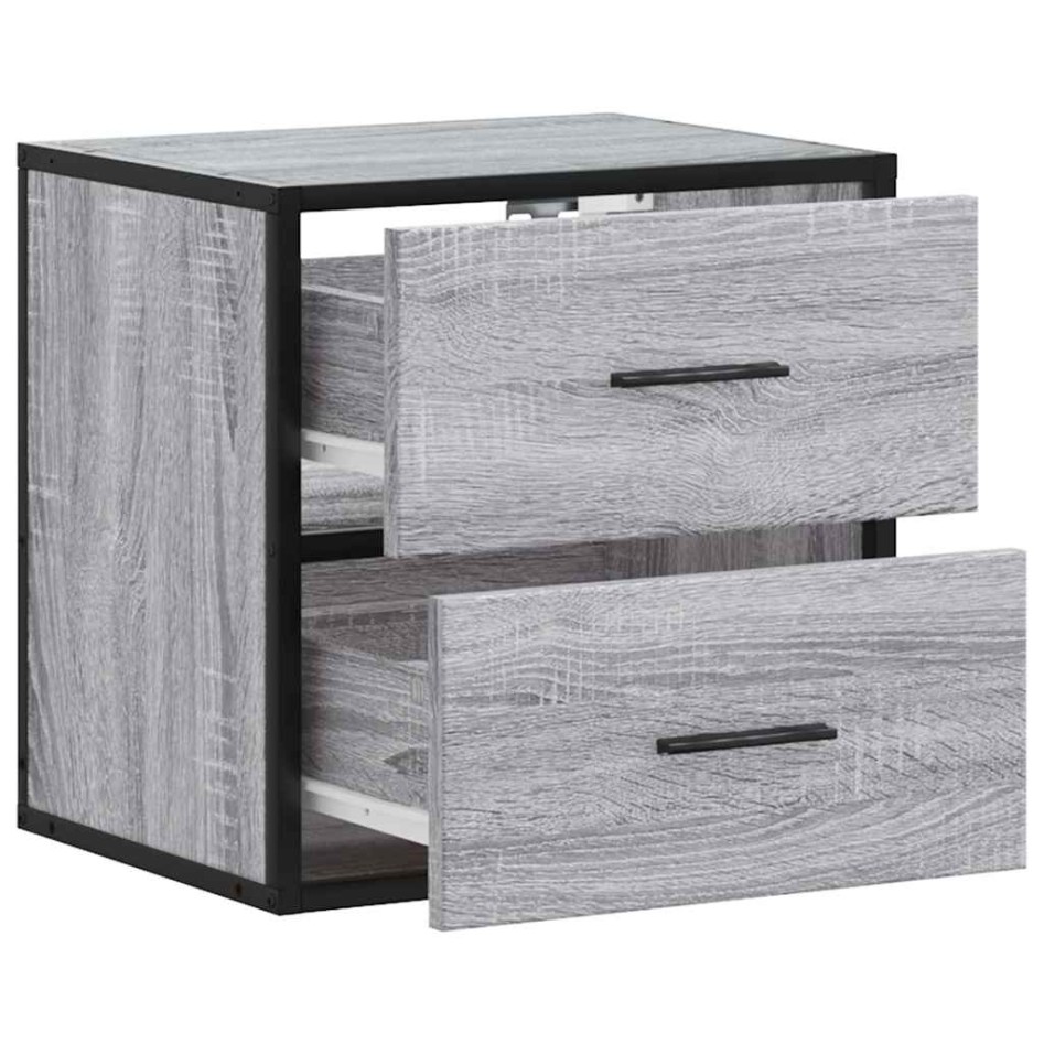 Mesitas de noche de pared 2 unidades gris sonoma 40x31x39,5