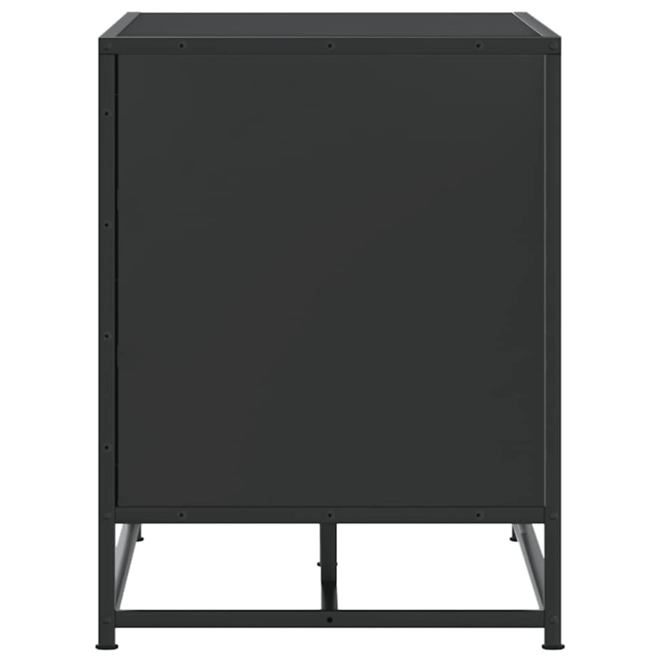 Banco zapatero madera de ingeniería y metal negro 80x40x53,5
