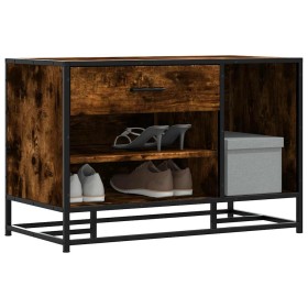 Banco zapatero madera de ingeniería roble ahumado 80x40x53,5