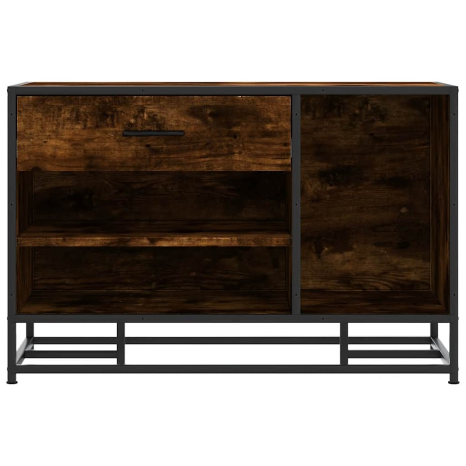 Banco zapatero madera de ingeniería roble ahumado 80x40x53,5