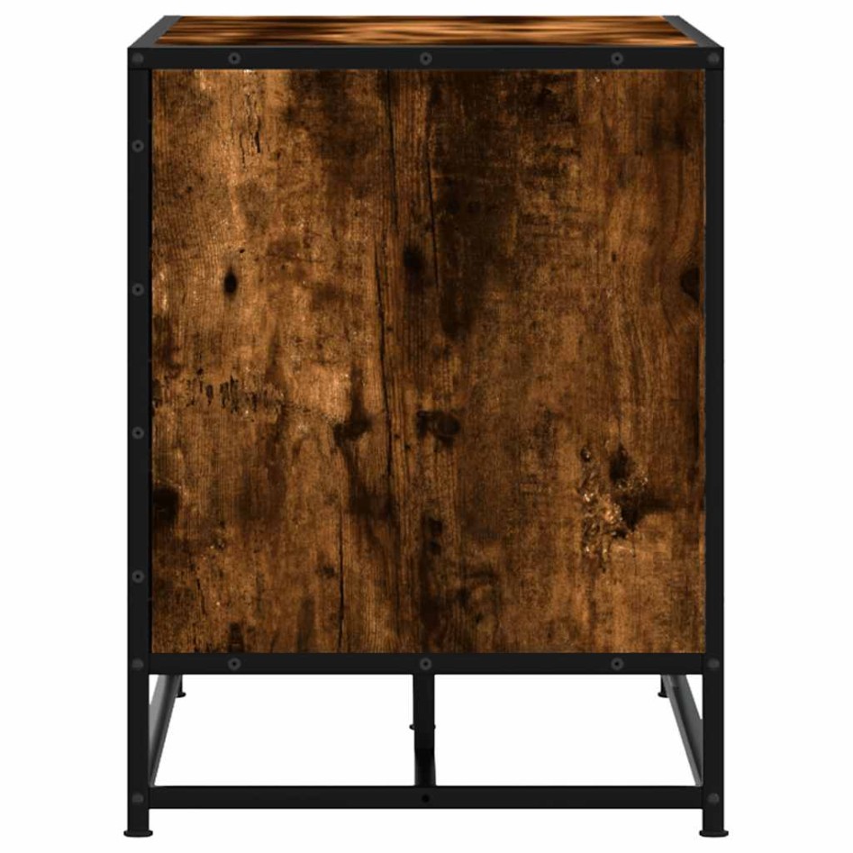 Banco zapatero madera de ingeniería roble ahumado 80x40x53,5