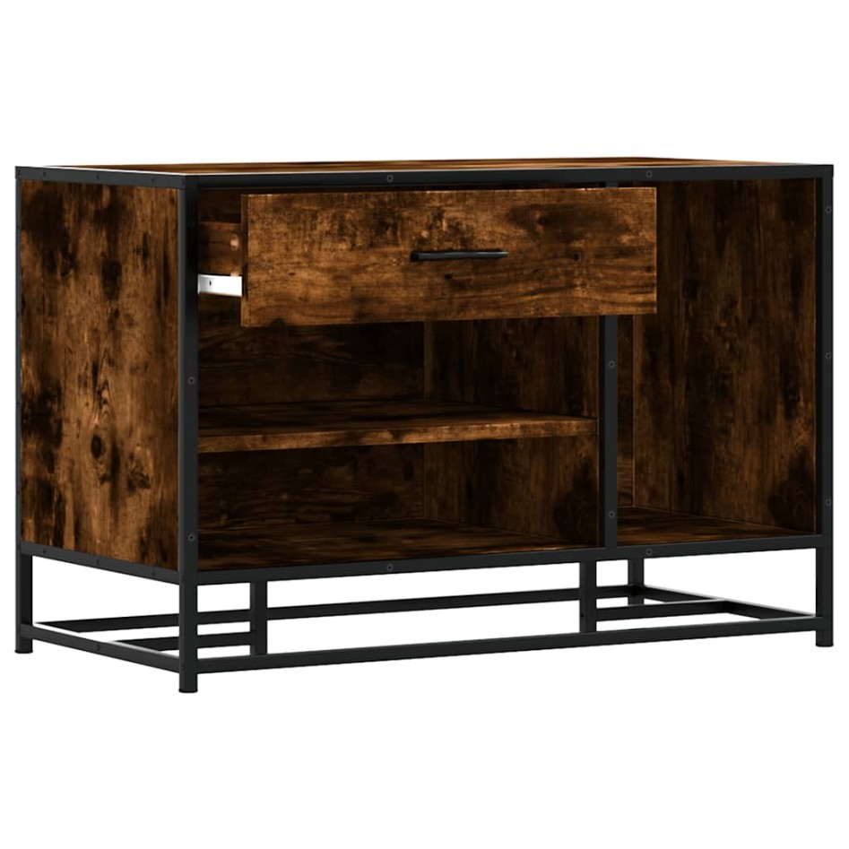 Banco zapatero madera de ingeniería roble ahumado 80x40x53,5