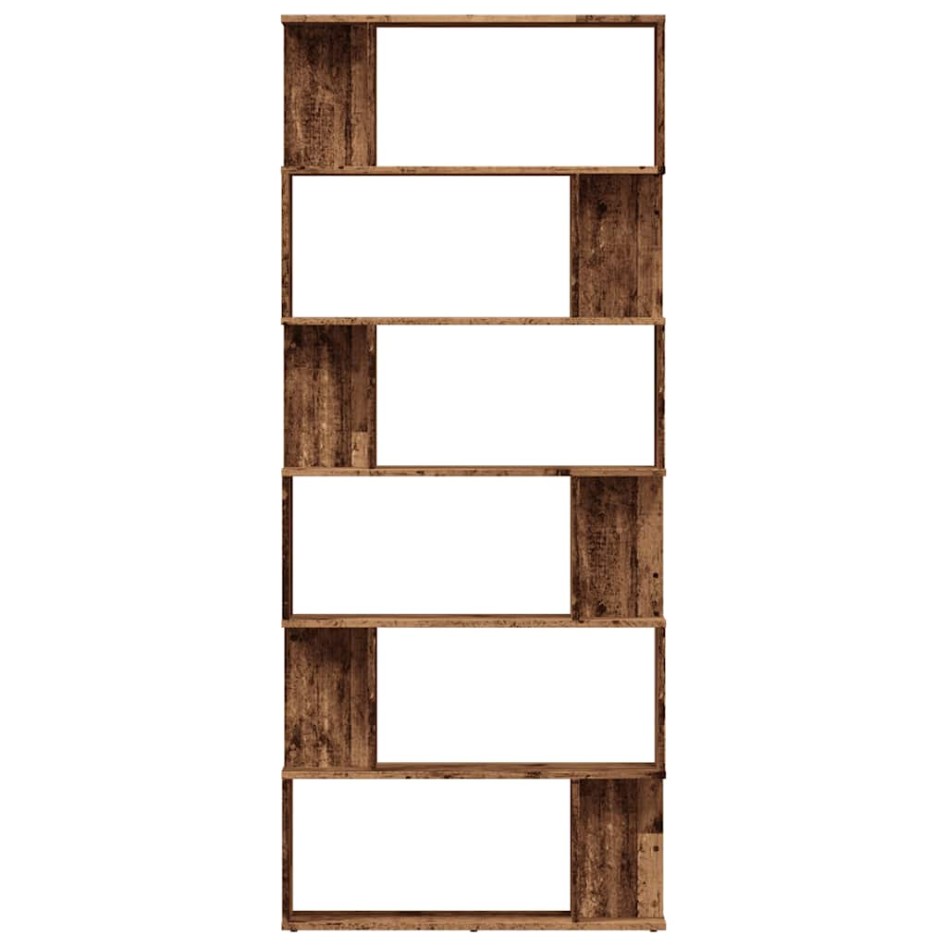 Estantería madera de ingeniería madera envejecida 80x24x192