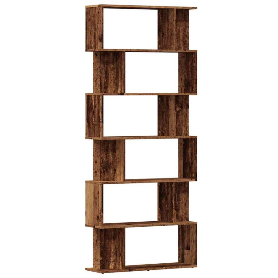 Estantería madera de ingeniería madera envejecida 80x24x192