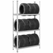 Estantería de 3 capas para neumáticos 2 uds plata 110x40x200 cm