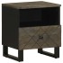 Mesita de noche de madera maciza de mango negra 40x33x46