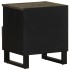 Mesita de noche de madera maciza de mango negra 40x33x46