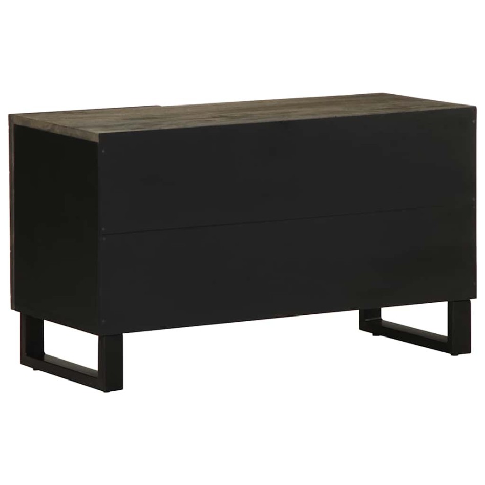 Mueble de TV madera maciza de mango negro 80x33x46