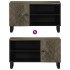 Mueble de TV madera maciza de mango negro 80x33x46