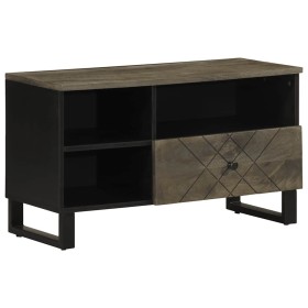 Mueble de TV madera maciza de mango negro 80x33x46