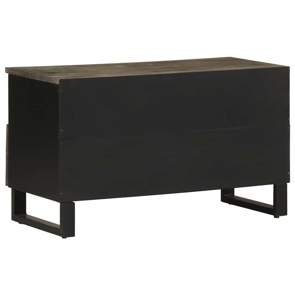 Mueble de TV madera maciza de mango negro 80x33x46