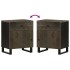 Mesita de noche madera maciza de mango negra 50x33x60