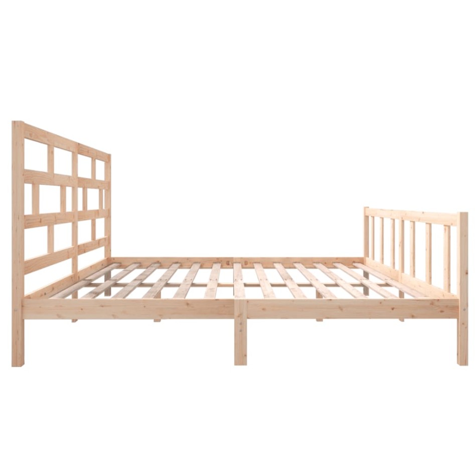 Estructura de cama de madera maciza de pino 200x200
