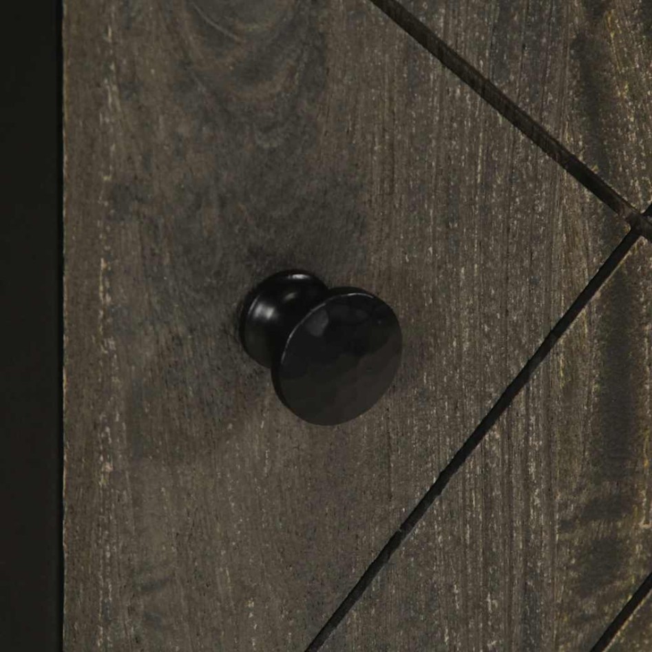 Aparador negro 40x33x75 cm madera maciza