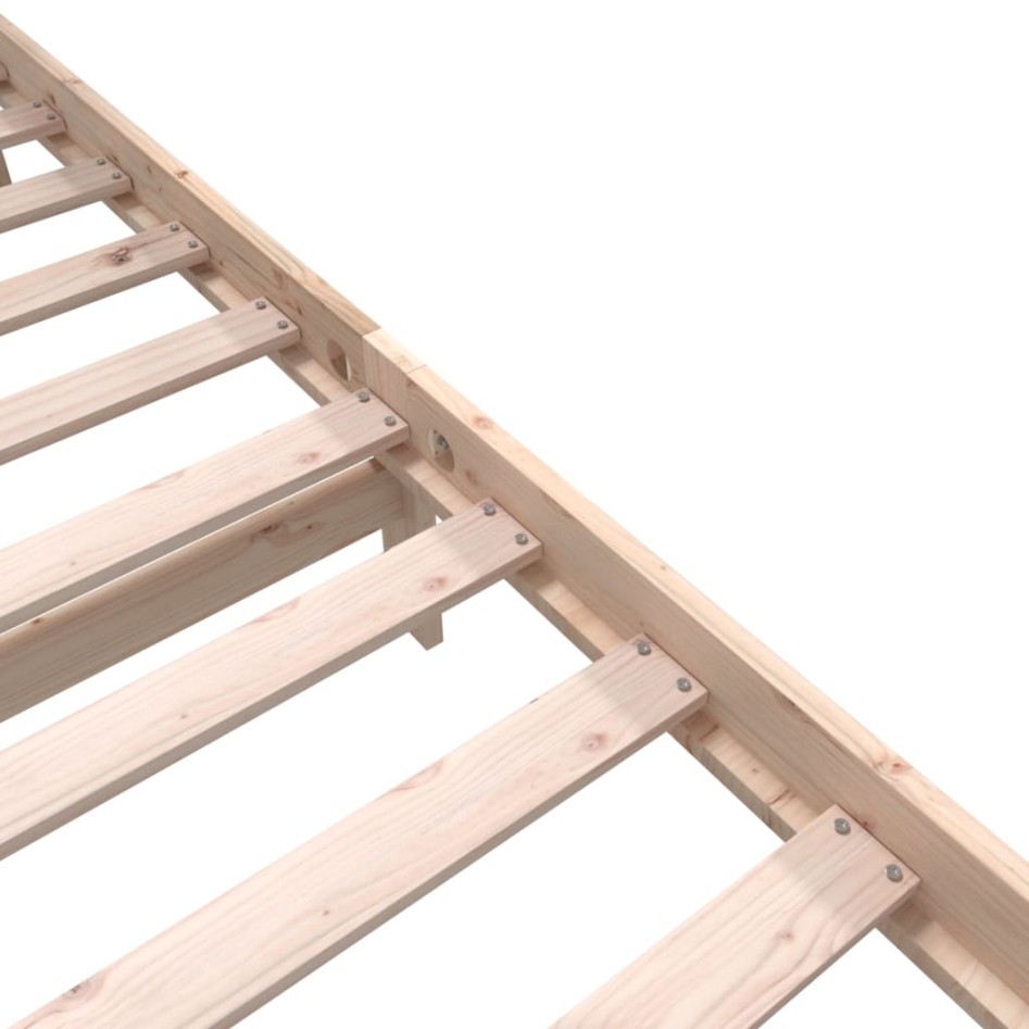 Estructura de cama de madera maciza de pino 200x200