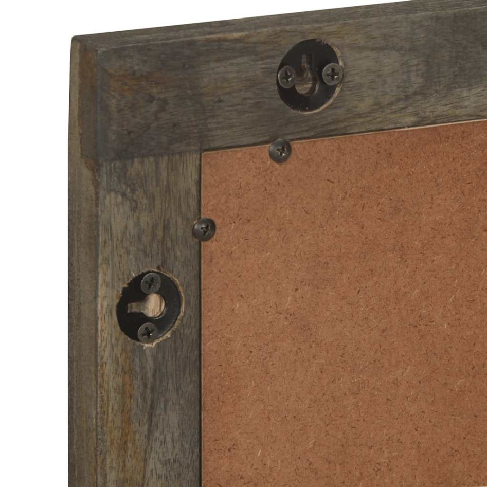 Espejo de baño madera maciza mango gris 50x3x70