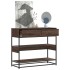 Mesa consola madera de ingeniería marrón roble 90x35x80