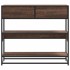 Mesa consola madera de ingeniería marrón roble 90x35x80