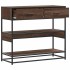 Mesa consola madera de ingeniería marrón roble 90x35x80