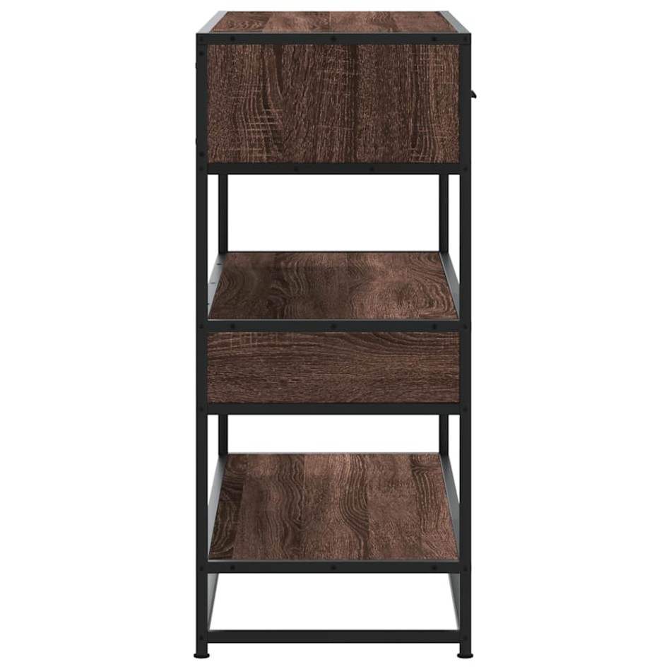 Mesa consola madera de ingeniería marrón roble 90x35x80