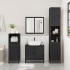Armario de baño madera contrachapada negro 35x37,5x100