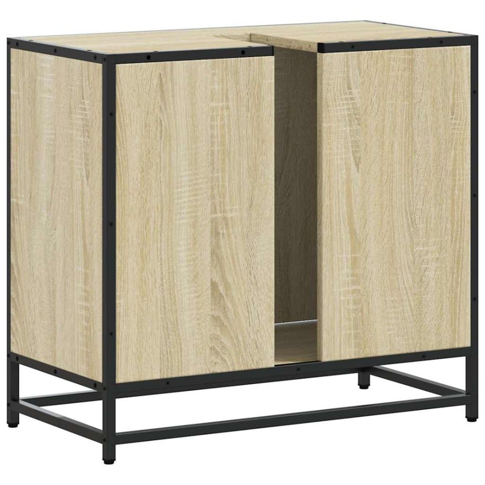 Armario de lavabo de baño madera roble Sonoma 65x33x60