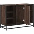 Armario lavabo baño madera ingeniería roble marrón 80x33x60