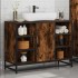 Armario lavabo baño madera ingeniería roble ahumado 80x33x60