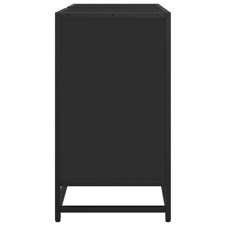 Mueble baño para lavabo madera ingeniería negro 65 x 33 x 60