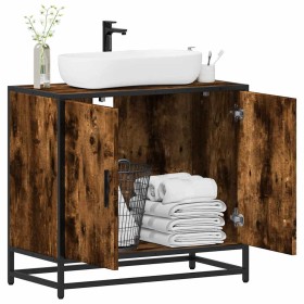 Mueble de baño para lavabo roble ahumado 65x33x60