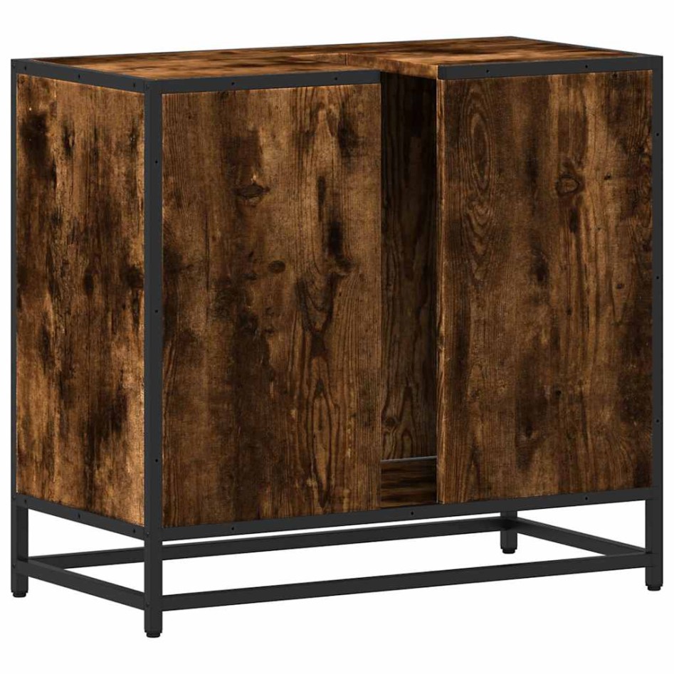 Mueble de baño para lavabo roble ahumado 65x33x60