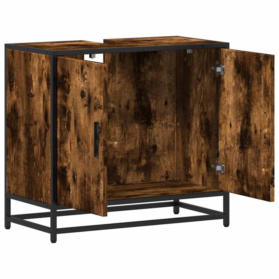 Mueble de baño para lavabo roble ahumado 65x33x60