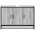 Armario lavabo baño madera ingeniería gris Sonoma 90x33x60