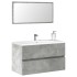 Armario de baño con espejo madera de ingeniería gris