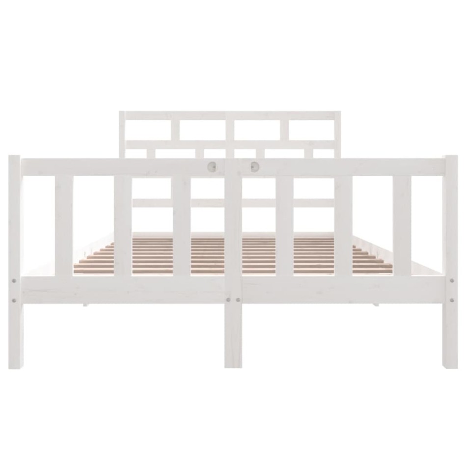 Estructura de cama de madera maciza de pino blanco 140x200