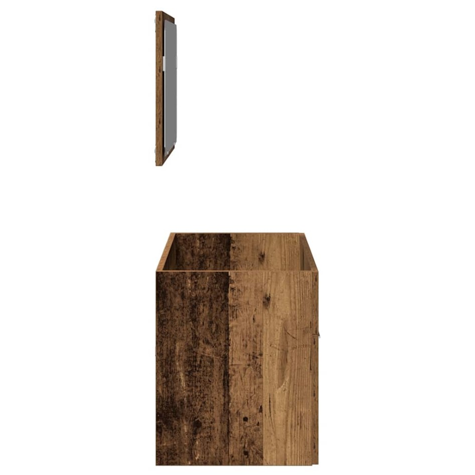 Mueble de baño con espejo de madera antigua madera