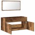 Mueble de baño con espejo de madera antigua madera