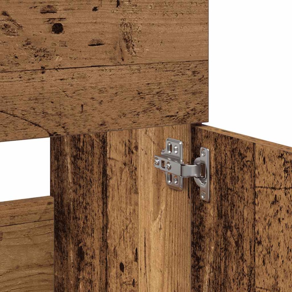 Mueble de baño con espejo de madera antigua madera