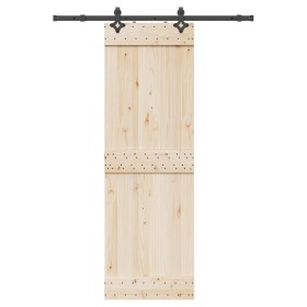 Kit de herrajes para puertas correderas acero negro 152,5