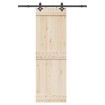 Kit de herrajes para puertas correderas acero negro 152,5 cm