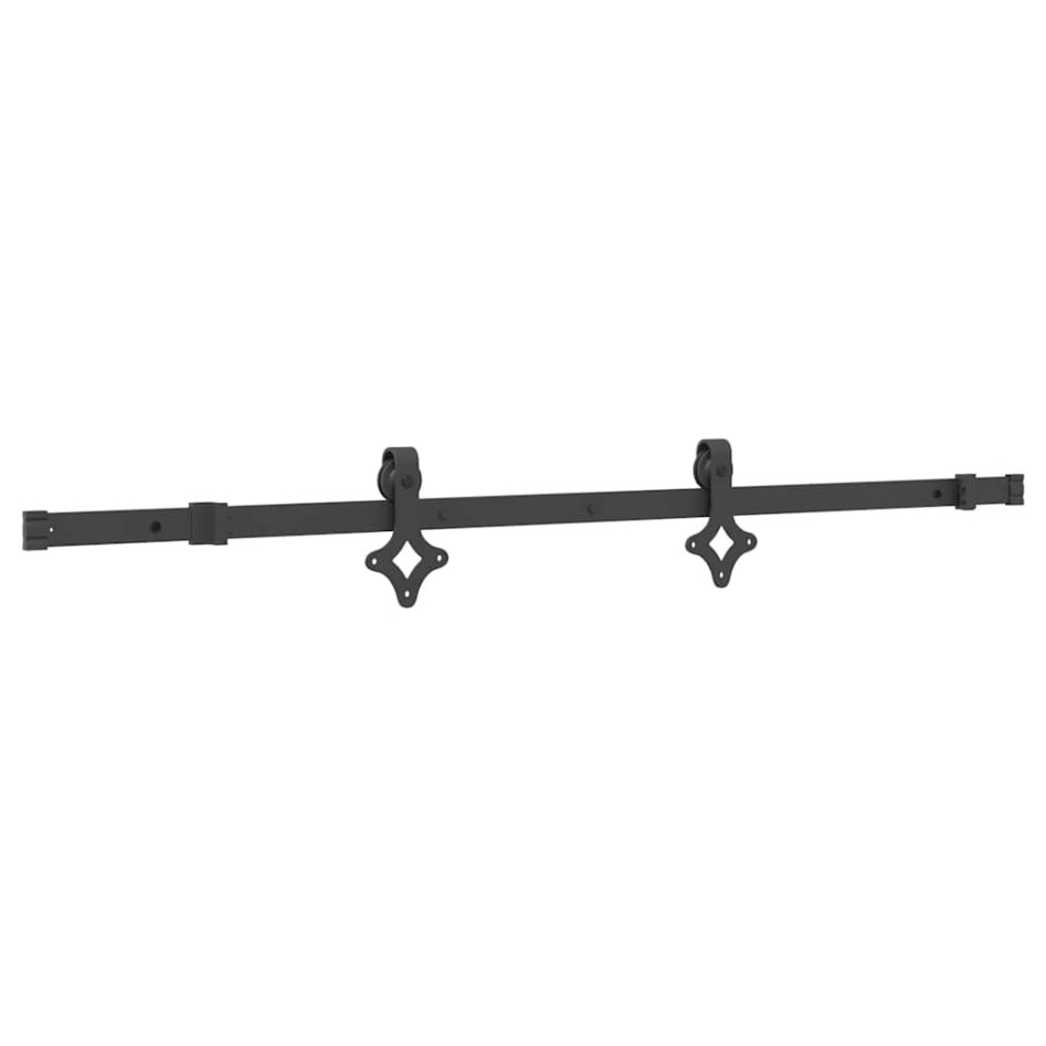 Kit de herrajes para puertas correderas acero negro 152,5