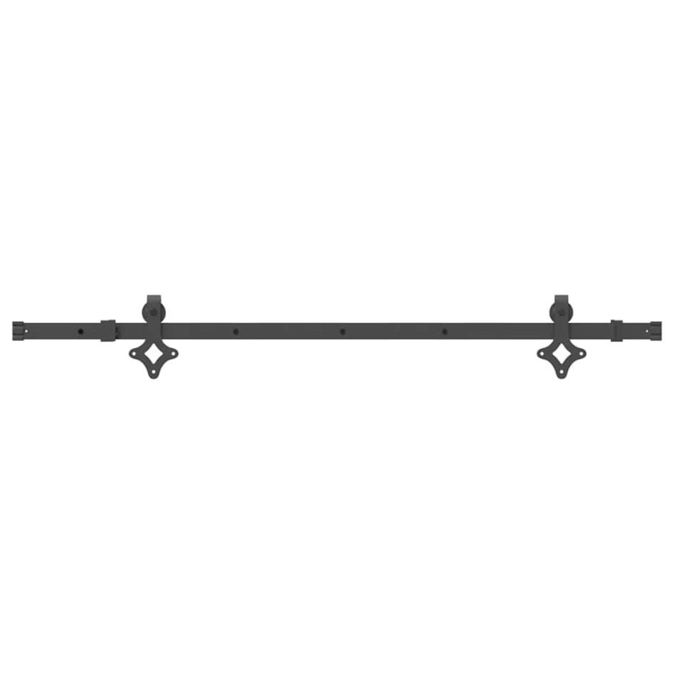 Kit de herrajes para puertas correderas acero negro 152,5