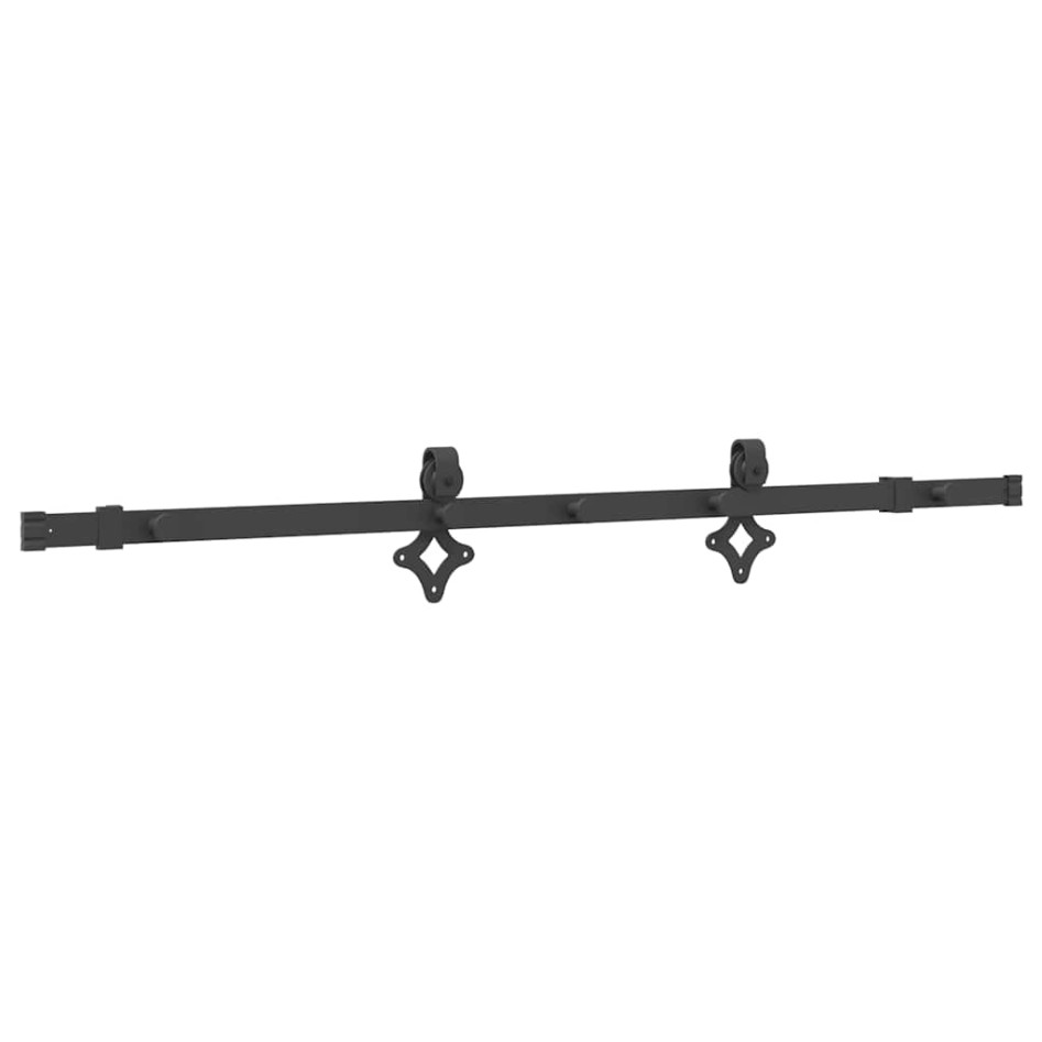 Kit de herrajes para puertas correderas acero negro 152,5