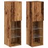 Muebles TV con luces LED 2 uds madera envejecida 30,5x30x102