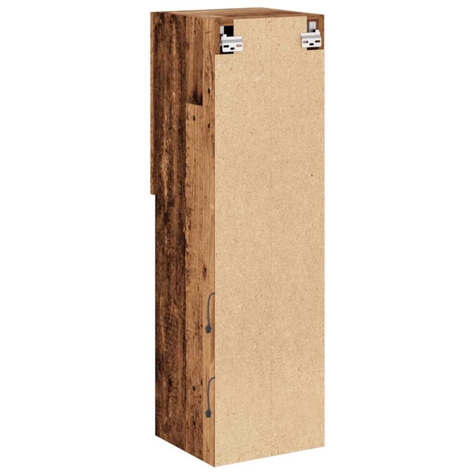 Muebles TV con luces LED 2 uds madera envejecida 30,5x30x102